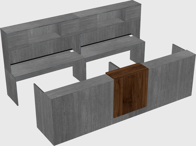 Shared u-shaped reception desks