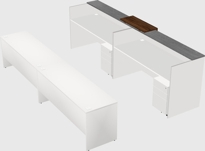 Shared u-shaped reception desks