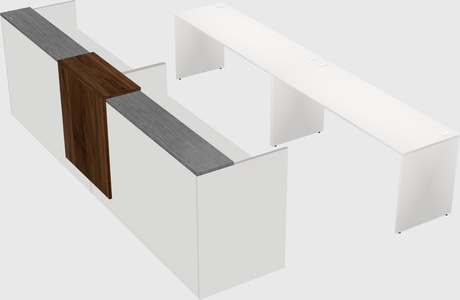 Shared u-shaped reception desks