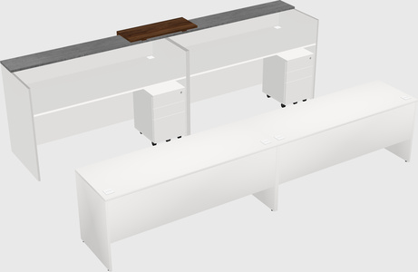 Shared u-shaped reception desks
