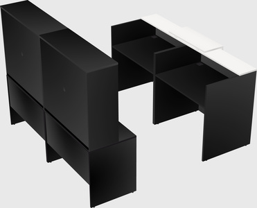 Shared u-shaped reception desks