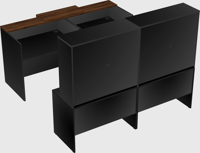 Shared u-shaped reception desks