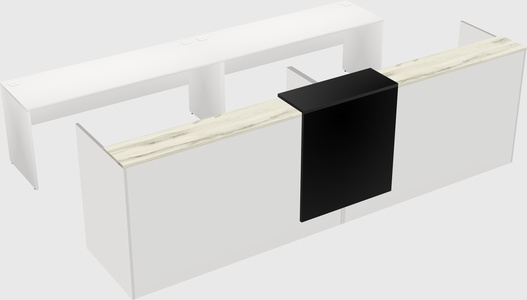 Shared u-shaped reception desks