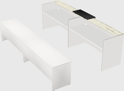 Shared u-shaped reception desks