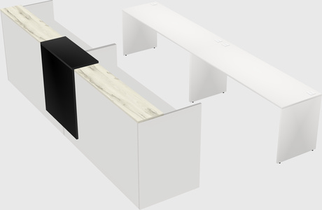 Shared u-shaped reception desks
