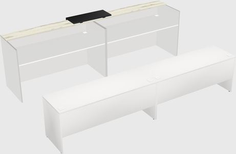 Shared u-shaped reception desks