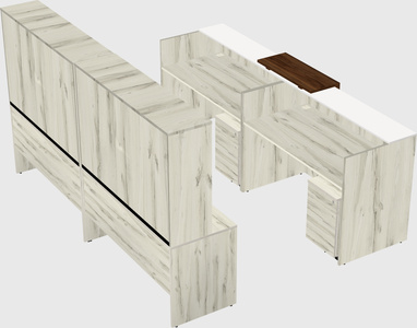 Shared u-shaped reception desks