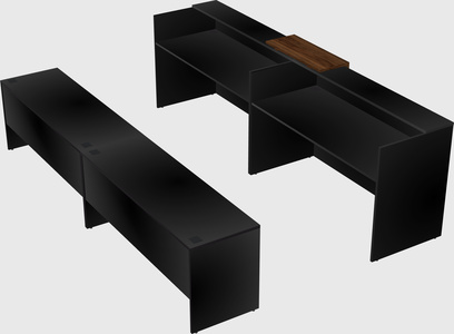 Shared u-shaped reception desks
