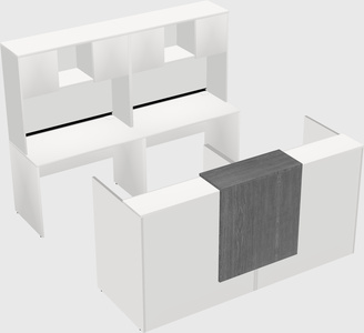 Shared u-shaped reception desks