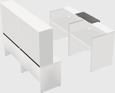 Shared u-shaped reception desks