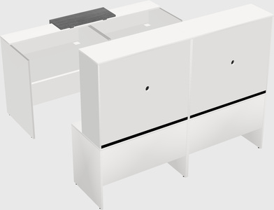 Shared u-shaped reception desks