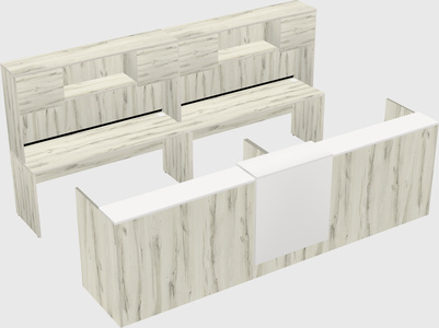 Shared u-shaped reception desks
