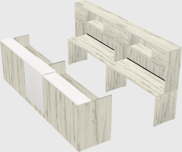 Shared u-shaped reception desks