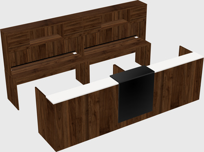 Shared u-shaped reception desks