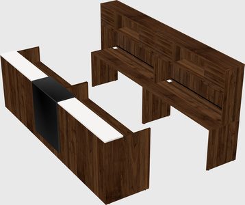 Shared u-shaped reception desks