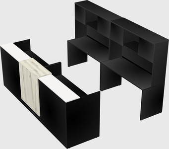 Shared u-shaped reception desks
