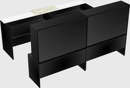 Shared u-shaped reception desks