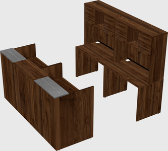 Shared u-shaped reception desks