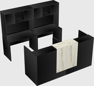 Shared u-shaped reception desks