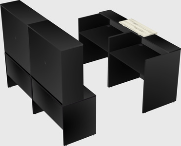 Shared u-shaped reception desks