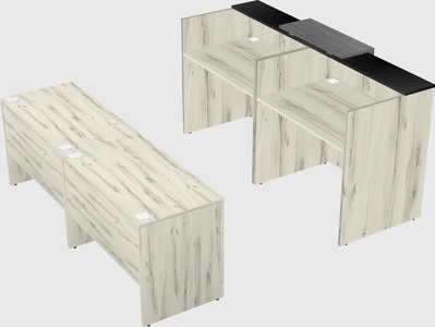 Shared u-shaped reception desks