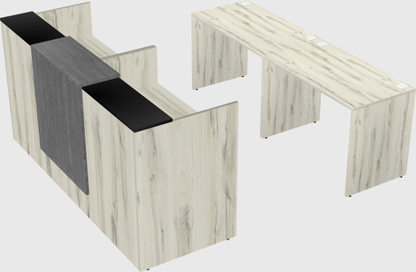 Shared u-shaped reception desks
