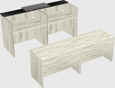 Shared u-shaped reception desks
