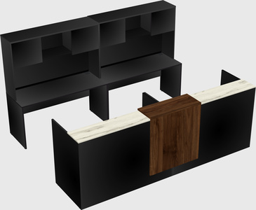 Shared u-shaped reception desks