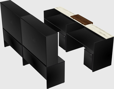 Shared u-shaped reception desks