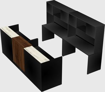 Shared u-shaped reception desks