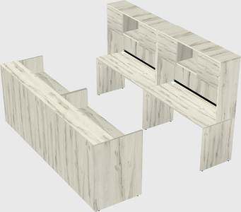 Shared u-shaped reception desks