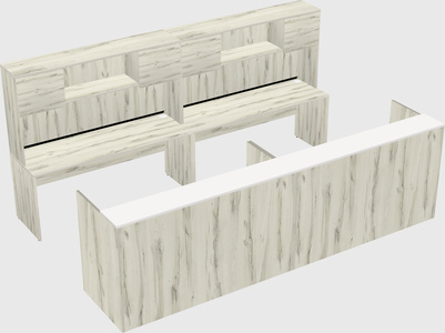 Shared u-shaped reception desks