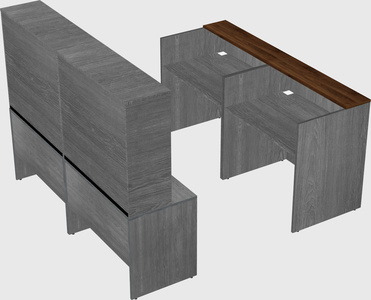 Shared u-shaped reception desks