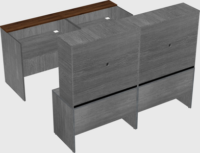 Shared u-shaped reception desks