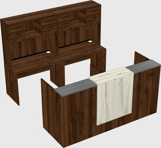 Shared u-shaped reception desks