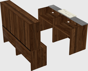 Shared u-shaped reception desks