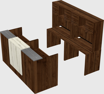 Shared u-shaped reception desks