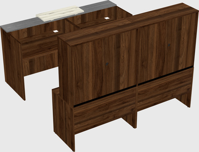 Shared u-shaped reception desks