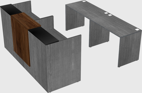 Shared u-shaped reception desks
