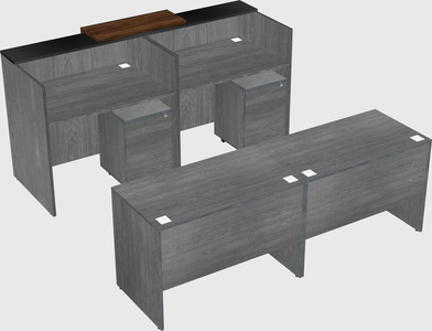 Shared u-shaped reception desks