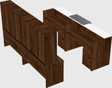 Shared u-shaped reception desks