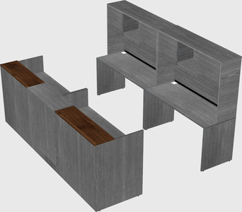 Shared u-shaped reception desks