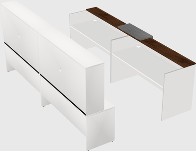 Shared u-shaped reception desks