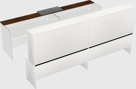Shared u-shaped reception desks