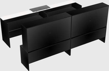 Shared u-shaped reception desks