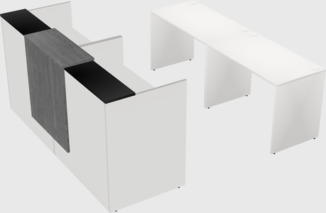 Shared u-shaped reception desks