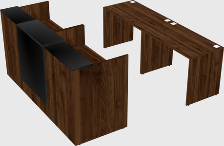 Shared u-shaped reception desks