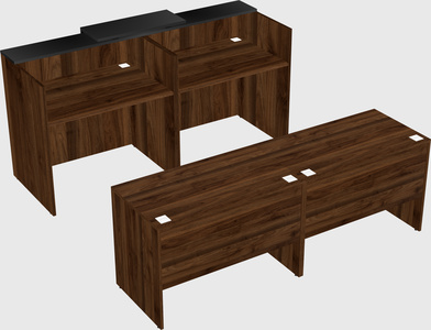 Shared u-shaped reception desks