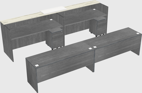 Shared u-shaped reception desks