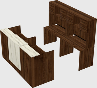Shared u-shaped reception desks